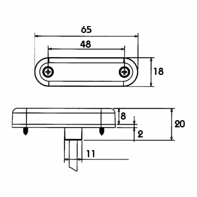 Schluss-Umrissleuchte gelb LED, 24V mit 0,5m Kabel_1