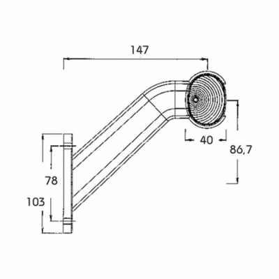 LED Umrissleuchte Superpoint II, flex Anbauarm_1