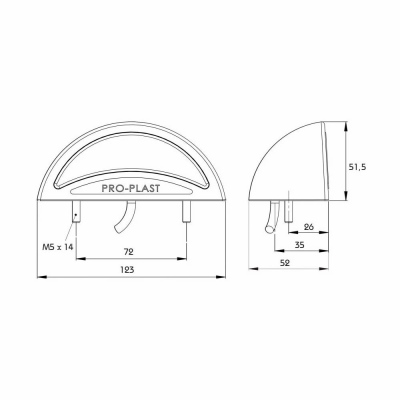 Fanale di targa a LED PRO-REG 24 Volt, cavo 50cm_2