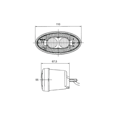 Lampeggiatore LED 12/24 V cavo 0,5m_1
