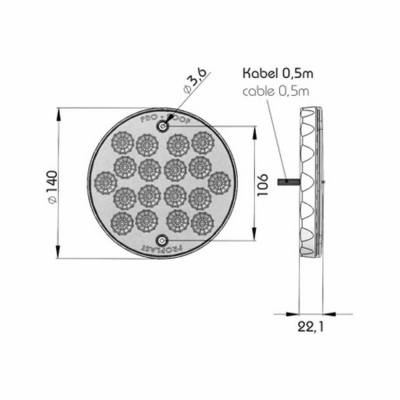 Fanale per interiore a LED PRO-ROOF, 24 Volt_2