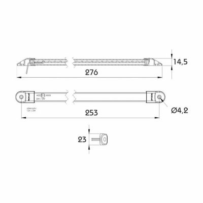 LED Begrenzungsleuchte PRO-STRIPE ECE 1, 276mm_2