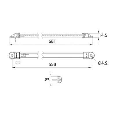 Luce di posizione bianca a LED PRO-STRIPE ECE 2_2