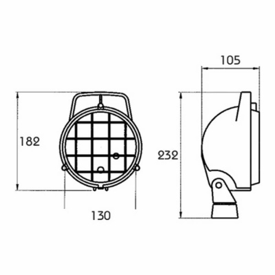 Phare de travail H3, avec grille de protection_1