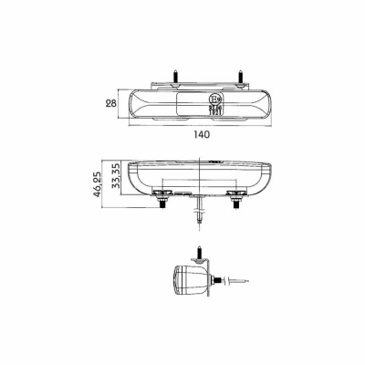 Luce diurna a LED PRO-DAY II, 10-30V, cavo 0,5m_2