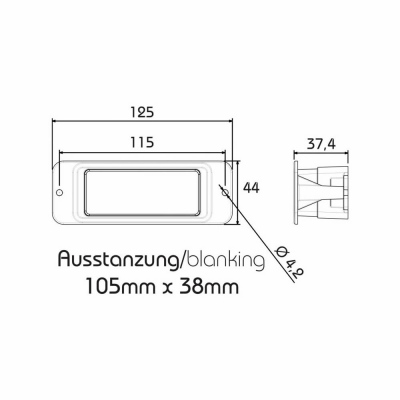 LED Kennleuchte gelb, 12/24 Volt, Einbauversion_2