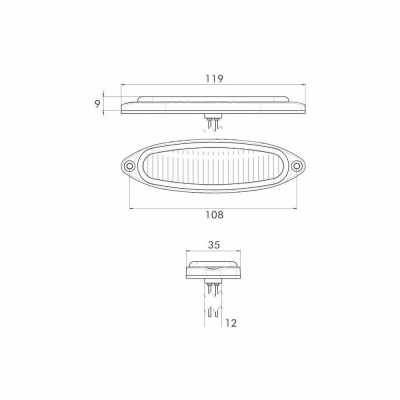 Lampeggiante a LED PRO-FLAT-STROBE, 10-30V_1