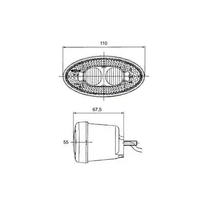 Lampeggiatore LED 12/24 V cavo 0,5m_1