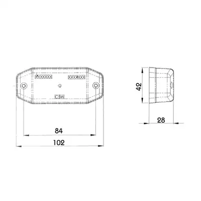 Luce di posizione rossa con catadiottro 12V/24V _1