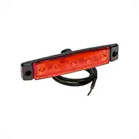 Luce di posizione a LED rossa PRO-FLAT, 12/24 Volt