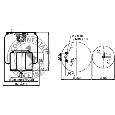 Soufflet à air complet avec piston en acier, CONTI_0