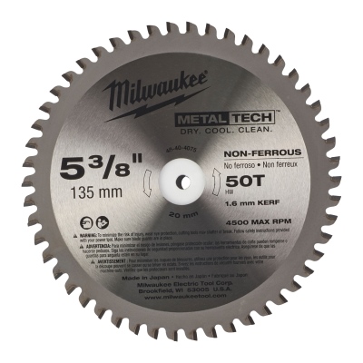 Kreissägeblatt Metall 135 x 20mm 50Z, Milwaukee_0