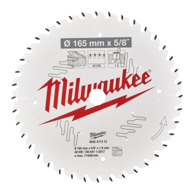 Kreissägeblatt Holz 165/15,87mm 40Z, Milwaukee_1