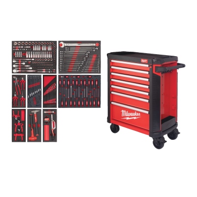 Servante d'atelier, équipées d'outils, Milwaukee_1