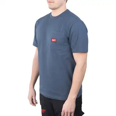 Arbeits-T-Shirt kurzärmlig blau - S, Milwaukee_2