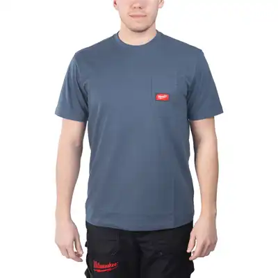 Arbeits-T-Shirt kurzärmlig blau - XL, Milwaukee_0
