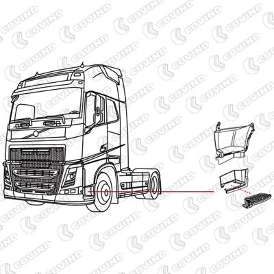 Fussplatte links aus Aluminium, VOLVO FH 4_1