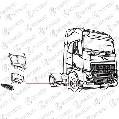 Fussplatte rechts aus Aluminium, VOLVO FH 4_1