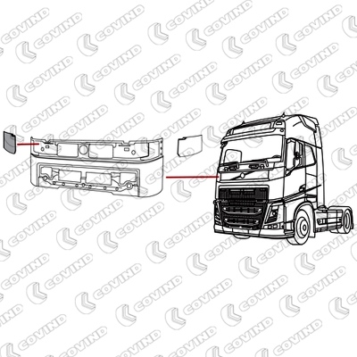 Panneau droit pour Volvo FH 4, noir_1