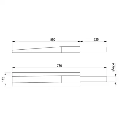 Support pour aile 780mm Ø42.5mm zingué_1