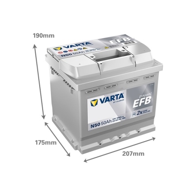 Batterie 12V 50Ah 550A, VARTA DYNAMIC EFB_1