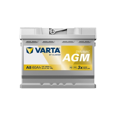 Batterie 12V 60Ah 680A, VARTA DYNAMIC AGM_2