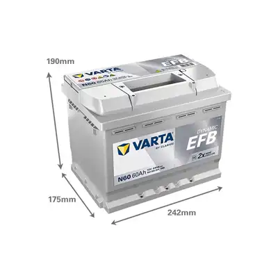 Batteria 12V 60Ah 640A, VARTA DYNAMIC EFB_1