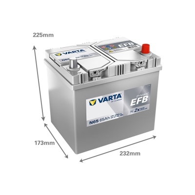 Batterie 12V 65Ah 650A, VARTA DYNAMIC EFB_1