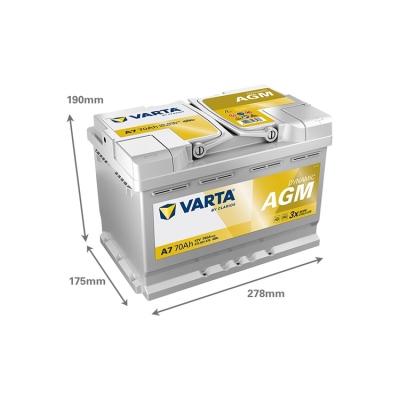 Batterie 12V 70Ah 760A, VARTA DYNAMIC AGM_1