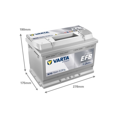 Batterie 12V 70Ah 760A, VARTA DYNAMIC EFB_1
