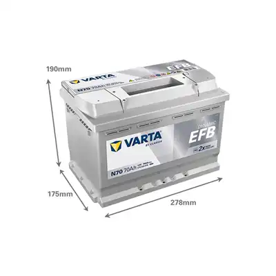 Batteria 12V 70Ah 760A, VARTA DYNAMIC EFB_1