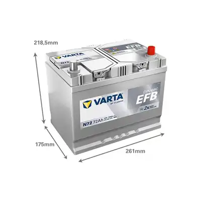 Batteria 12V 72Ah 760A, VARTA DYNAMIC EFB_1