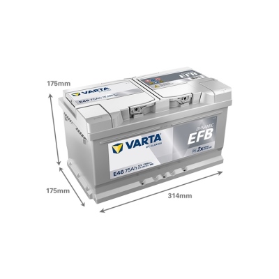Batterie 12V 75Ah 730A, VARTA DYNAMIC EFB_1