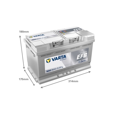 Batterie 12V 80Ah 800A, VARTA DYNAMIC EFB_1