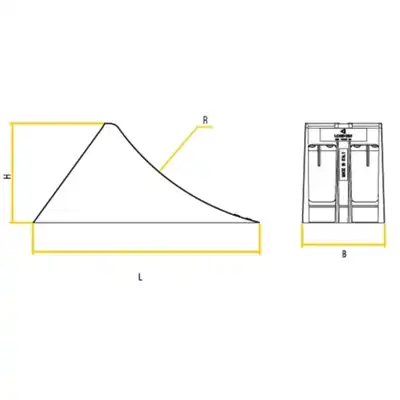 Radkeil Kunststoff gelb mit Gleitschutz 120mm_2