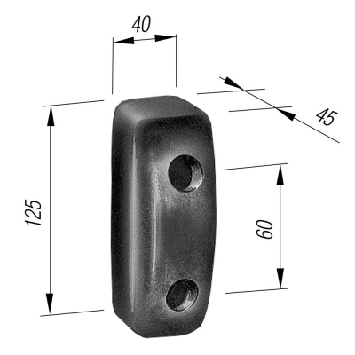 Tampon pour rampe GTO LoxLaxHa 125x40x45mm _0