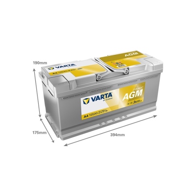Batterie 12V 105Ah 950A, VARTA DYNAMIC AGM_1