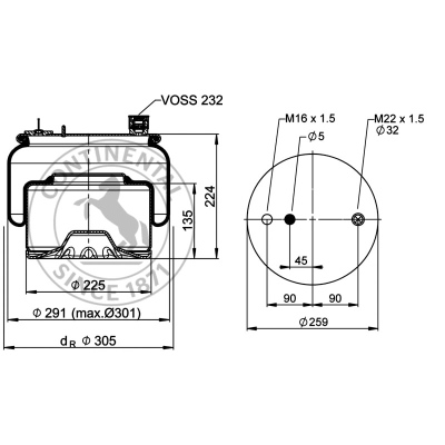 Soufflet à air complet avec piston, CONTI_1