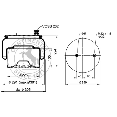 Soufflet à air complet avec piston, CONTI_1