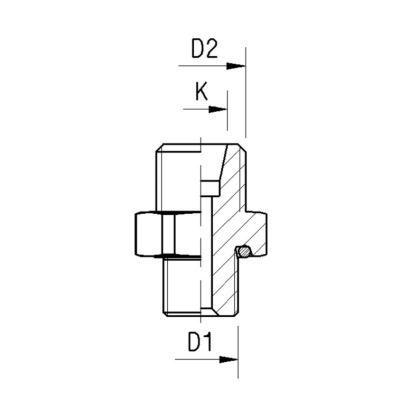 Adaptateur avec joint torique et cône 24° Raufoss_2