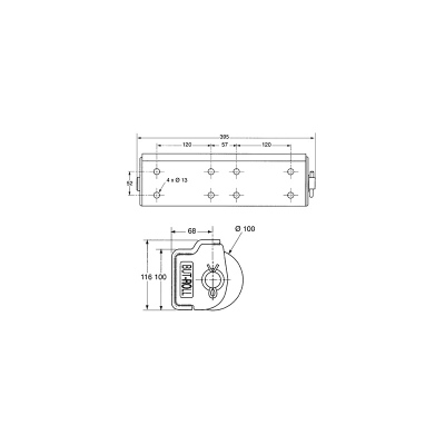 Butoir horizontal BUT-ROLL avec 4 rouleaux Ø100mm_1
