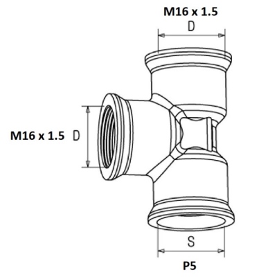 T-Verschraubung 2x M16x1.5mm /  P5 RAUFOSS_1