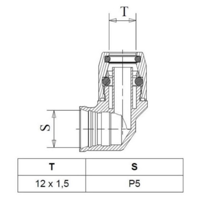 Steckverbindung 90° für Rohr 12mm / P5 RAUFOSS_1