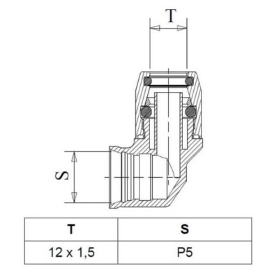 Raccord rapide 90° pour tube Ø12mm RAUFOSS_1