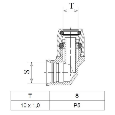 Raccordo 90° per tubo 10x1mm / P5 RAUFOSS_1