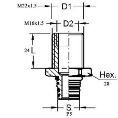 Schottverschraubung M22/M16x1,5mm P5 RAUFOSS_1