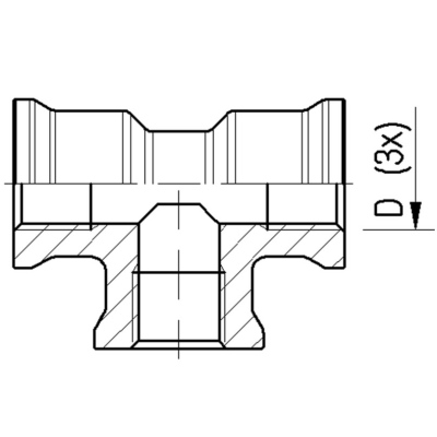 Raccordo a T M16X1,5 - M16X1,5 - M16X1,5 Raufoss_2