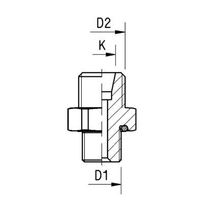 Adaptateur avec joint torique et cône 24° Raufoss_2