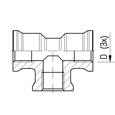 Raccord en té, 3 filetages Raufoss_2