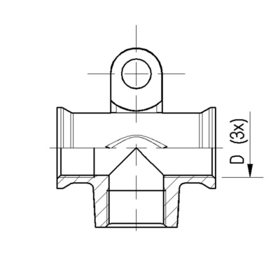 Raccordo a T M16X1,5 - M16X1,5 - M16X1,5 Raufoss_2